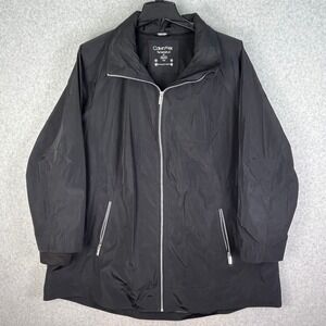 Calvin Klein Performance Jacket Women's 3X Black Full Zip Water Repellent Plus